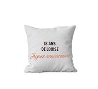 CADEAUX.COM - Coussin Personnalisable Housse Framboise pour Femme de 18 Ans - Coussin Personnalisé - Message Personnalisable - Cadeau Anniversaire - Cadeau Femme