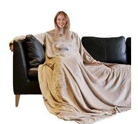 CADEAUX.COM - Couverture à Manches Personnalisable avec Prénom, Date Et Message - Motifs Bougies d'anniversaire - Couverture Cocooning - Poche Kangourou - Idée Cadeau Personnalisé