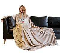 CADEAUX.COM - Couverture à Manches Personnalisable avec Prénom - en Pause - Couverture Cocooning - Poche Kangourou - Idée Cadeau Personnalisé