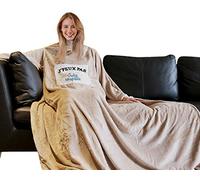 CADEAUX.COM - Couverture à Manches Personnalisable avec Prénom Et Message - J'peux Pas Bleu - Couverture Cocooning - Poche Kangourou - Idée Cadeau Personnalisé