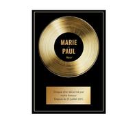 CADEAUX.COM - Disque d'Or Poster Personnalisé 30 x 43,5cm - Affiche Decoration Murale - Idée Cadeau Homme Femme - Cadeau Anniversaire