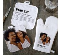CADEAUX.COM - Gant Personnalisable Photo - Définiton Mamie - Maniques Cuisine - Gant Cuisine - Cadeau Mami Fete des Grand Meres - Idée Cadeau Personnalisé Photo et Message - Cadeau Noel Anniversaire