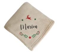 CADEAUX.COM - Maxi Plaid Prénom Noel - Idée Cadeau Originale pour Noel - Plaid de Noel Personnalisable - Dimensions 120 x 180 cm - Plaid Unique pour Cadeau Femme -