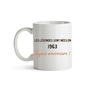CADEAUX.COM - Mug Message Générique Femme Née En 1963 Personnalisé Classique - Message Personnalisable - Cadeau Anniversaire Femme - Cadeau Femme - Cadeau Année 1963