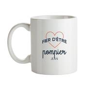 CADEAUX.COM - Mug Personnalisable - Fier d'être Pompier - Mug Céramique - Tasse Classique Personnalisable- Résiste Au Micro Ondes et Lave Vaisselle - Idée Cadeau Original- Cadeau Homme, Femme