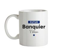 CADEAUX.COM - Mug Personnalisable - Futur Banquier - Mug Céramique - Tasse Classique Personnalisable - Résiste Au Micro Ondes et Lave Vaisselle - Idée Cadeau Original- Cadeau Homme, Femme