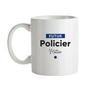CADEAUX.COM - Mug Personnalisable - Futur Policier - Mug Céramique - Tasse Classique Personnalisable - Résiste Au Micro Ondes et Lave Vaisselle - Idée Cadeau Original- Cadeau Homme, Femme