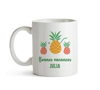 CADEAUX.COM - Mug Personnalisé En Céramique - Ananas/Message + Prénom - Résiste Au Micro-ondes Et Lave Vaisselle - Idée Cadeau Personnalisé