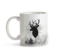 CADEAUX.COM - Mug Personnalisé En Céramique - Cerf/Message + Prénom - Résiste Au Micro-ondes Et Lave Vaisselle - Idée Cadeau Personnalisé - Cadeau Noel