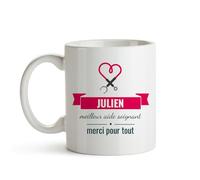 CADEAUX.COM - Mug Personnalisé En Céramique - Personnel soignant/Prénom + Message - Résiste Au Micro-ondes Et Lave Vaisselle - Idée Cadeau Personnalisé - Cadeau Noel