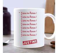 CADEAUX.COM - Mug Personnalisé - J'aime ma Maman - Mug Céramique - Tasse Personnalisable - Résiste Au Micro Ondes et Lave Vaisselle -Idée Cadeau Maman - Cadeau Fête des Mères -Idée Cadeau Femme