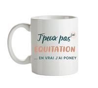 CADEAUX.COM - Mug Personnalisé J'peux pas J'ai Equitation - Mug Céramique - Tasse Magique Personnalisable - Résiste Au Micro Ondes et Lave Vaisselle - Idée Cadeau Original- Cadeau Homme, Femme