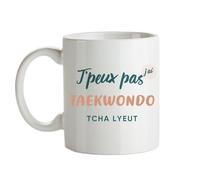 CADEAUX.COM - Mug Personnalisé J'peux pas J'ai Taekwondo - Mug Céramique - Tasse Classique Personnalisable - Résiste Au Micro Ondes et Lave Vaisselle - Idée Cadeau Original- Cadeau Homme, Femme