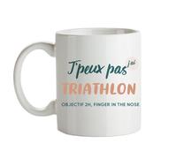 CADEAUX.COM - Mug Personnalisé J'peux pas J'ai Triathlon - Mug Céramique - Tasse Classique Personnalisable - Résiste Au Micro Ondes et Lave Vaisselle - Idée Cadeau Original- Cadeau Homme, Femme