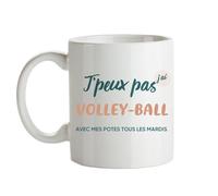 CADEAUX.COM - Mug Personnalisé J'peux pas J'ai Voley-ball - Mug Céramique - Tasse Classique Personnalisable - Résiste Au Micro Ondes et Lave Vaisselle - Idée Cadeau Original- Cadeau Homme, Femme