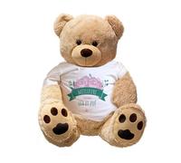 CADEAUX.COM - Ours Géant en Peluche Personnalisable - Maman Fleurie - Taille 1 Mètre - Idée Cadeau Maman - Fête des Mères - Femme