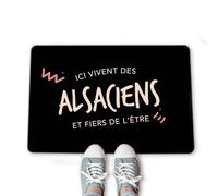CADEAUX.COM - Paillasson Personnalisable Ici Vivent des Alsaciens - Tapis Entrée Intérieur Personnalisé - 40cm x 60cm - Tapis de Bienvenue à Personnaliser - Idée Cadeau Crémaillère, Noël