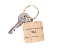 CADEAUX.COM - Porte-Clé en Bois Message Générique Femme Née en 1969 Personnalisé - Message Personnalisable - Cadeau Anniversaire Femme - Cadeau Femme - Cadeau Année 1969
