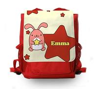 CADEAUX.COM - Sac à Dos Enfant Rouge Petit Lapin - Personnalisable avec son Prénom - Idée Cadeau Personnalisé Enfant