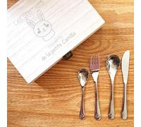 CADEAUX.COM - Set Couverts Enfant Animaux Lapin - Coffret Personnalisé Gravé avec Couverts - Cadeau Personnalisé Enfant, Cadeau Naissance Fille, Cadeau Naissance Garcon, Cadeau Baptême