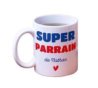 CADEAUX.COM - Tasse Personnalisable Super Parrain - Tasse à Café - Mug Personnalisé - Mug Original - Idée Cadeau Personnalisé Photo et Message