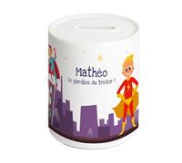 CADEAUX.COM Tirelire Personnalisable Super Heros - Cadeau Anniversaire Enfant Petit Garcon