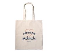 CADEAUX.COM - Tote Bag Personnalisable - Fier d'être Architecte - 100% Coton Recyclable - Naturel/Écru - Sac en Coton à Personnaliser - Idée Cadeau Original- Cadeau Homme - Idée Cadeau Femme