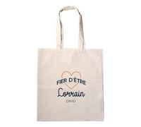 CADEAUX.COM - Tote Bag Personnalisable - Fier d'être Lorrain - 100% Coton Recyclable - Naturel/Écru - Sac en Coton à Personnaliser - Idée Cadeau Original- Cadeau Homme - Idée Cadeau Femme