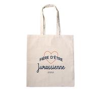 CADEAUX.COM - Tote Bag Personnalisable -Fière d'être Jurassienne - 100% Coton Recyclable - Naturel/Écru - Sac en Coton à Personnaliser - Idée Cadeau Original- Cadeau Homme - Idée Cadeau Femme