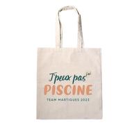 CADEAUX.COM - Tote Bag Personnalisable - J'peux pas J'ai Piscine - 100% Coton Recyclable - Naturel/Écru - Sac en Coton à Personnaliser - Idée Cadeau Original- Cadeau Homme - Idée Cadeau Femme