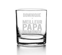 CADEAUX.COM - Verre Personnalisable - Verre à Whisky Tumbler 30cl - Idée Cadeau Personnalisé pour le Meilleur Papa du Monde