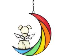 Cadeaux commémoratifs en acrylique arc-en-ciel pour les amoureux des chiens, cadeaux de deuil d'animaux domestiques, décoration de fenêtre, cadeau de perte d'un chien, attrape-soleil, décorations pour