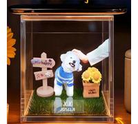 Cadeaux Commémoratifs Personnalisés pour Chien en Cas de Perte, Hologramme Flottant 3D pour Animal de Compagnie, Maison Commémorative Numérique Personnalisée avec Photo