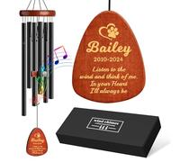 Cadeaux commémoratifs personnalisés pour la perte de chien, 64,9 cm, carillon éolien commémoratif pour animal de compagnie, cadeau de condoléances pour perte de chien, cadeau de décès pour un être