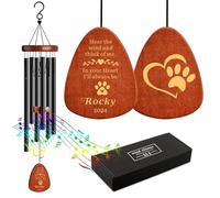 Cadeaux commémoratifs personnalisés pour la perte d'un chien - Carillon éolien commémoratif pour la perte d'un être cher - Cadeau de condoléances pour deuil - Carillon éolien pour l'extérieur