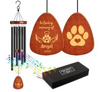 Cadeaux commémoratifs personnalisés pour la perte d'un chien - Carillon éolien commémoratif pour la perte d'un être cher - Cadeau de condoléances pour deuil - Carillon éolien pour l'extérieur