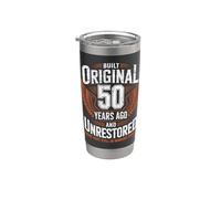 Cadeaux d'anniversaire amusants pour hommes et femmes Built 50 Gobelet isotherme en acier inoxydable double paroi