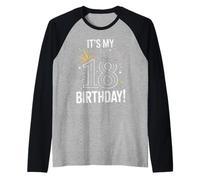 Cadeaux d'anniversaire « It's My 18th Birthday » pour Hommes et Femmes de 18 Ans Manche Raglan