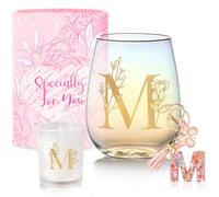 Cadeaux d'anniversaire personnalisés pour femme, verres à vin sans pied monogrammés, cadeaux d'amitié, cadeau de Noël éléphant blanc pour femme, maman, sœur, elle, épouse, demoiselle d'honneur, cadeau