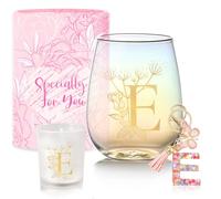 Cadeaux d'anniversaire personnalisés pour femme, verres à vin sans pied monogrammés, cadeaux d'amitié, cadeau de Noël éléphant blanc pour femme, maman, sœur, elle, épouse, demoiselle d'honneur, cadeau
