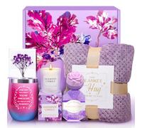 Cadeaux d'anniversaire pour femme, cadeaux de rétablissement, violet relaxant avec couverture en flanelle de luxe, cadeau unique de Saint-Valentin pour elle, maman, femme, sœur, épouse, petite amie