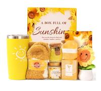 Cadeaux d'anniversaire pour femmes sœurs - Coffret cadeau de soins personnels Sunshine de 7 pièces - Forfait de soins de l'amitié - Boîte cadeau pour la réconforter et lui montrer que vous pensez à