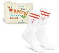 Cadeaux d'anniversaire pour Femmes, Trousse de Maquillage & Chaussette Femme Fantaisie Aperol Spritz (Tailles 36-42) pour Fitness Running (FR/ES, Numérique, 36, 42, Taille normale, Taille normale, B)