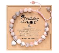 Cadeaux d'anniversaire pour filles, coffret cadeau pour fille de 10 ans - Idée de bijoux en cristal rose - Breloque de remise de diplôme - Carte de message pour enfants, petite-fille, amie, vieille