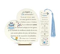 Cadeaux D'anniversaire Pour Garçon De 13 Ans Inspirants Enseignes En Bois Bureau Marque-page Ensemble De 2 Pièces Décoration De Maison Plaque Cœur Idées Pour Encourager Ami Fils Frère Neveu (13e-B)