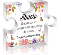 Cadeaux d'anniversaire pour grand-mère espagnole - Regalos para Abuela en acrylique - Plaque puzzle souvenir pour grand-mère en espagnol cadeau de fête des mères de la part de petite-fille petit-fils