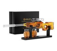 Cadeaux d'anniversaire pour homme, papa, ensemble de carafe à whisky Kollea Gun pour homme avec 2 verres de grenade et lunette amovible, distributeur d'alcool pour bar à domicile, cadeau militaire
