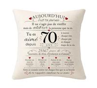Cadeaux d'anniversaire pour les Hommes de 70 Ans, Housses de Coussin d'anniversaire pour son Papa Papi Oncle Frère Cousin Ami Collègue Mari Décoration d'anniversaire - 70e Anniversaire Cadeaux(70-lui)