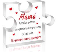 Cadeaux d'anniversaire pour maman espagnole - Regalos para Mamá - Plaque puzzle décorative en acrylique - Presse-papiers souvenir pour maman en espagnol - Idées de Noël pour la fête des mères de la