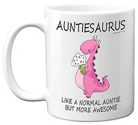 Cadeaux d'anniversaire pour tante - Tasse « Auntiesaurus » - Tasse « Best Auntie », « Happy Birthday Aunty », cadeau spécial pour Noël, tasse à thé et café de Noël drôle, tasse en céramique de 325 ml,